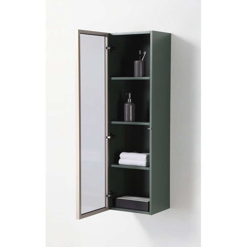 Luce 13" Wall-Mounted Side Cabinet, Forest Green/Dark Gold