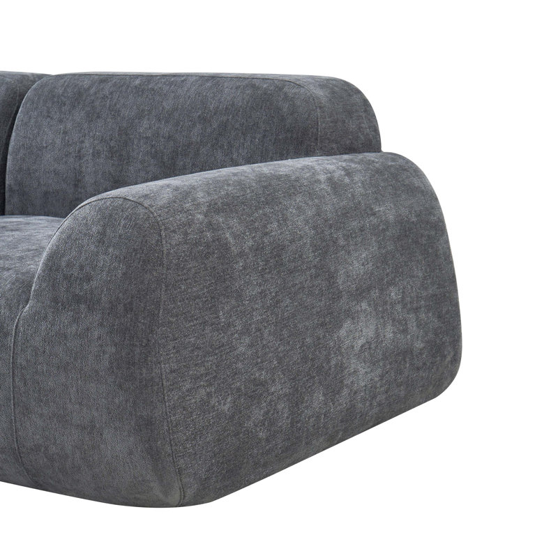 Canapé modulaire surdimensionné en velours courbé 118 pi, canapé sans os avec méridienne en forme de L, canapé modulaire rembourré en mousse à mémoire de forme pour salon