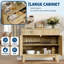 Buffet cannelé avec rangement spacieux, buffet moderne avec tablette réglable et tiroir pratique, fabrication en bois de chêne naturel, armoire de rangement polyvalente pour salle à manger