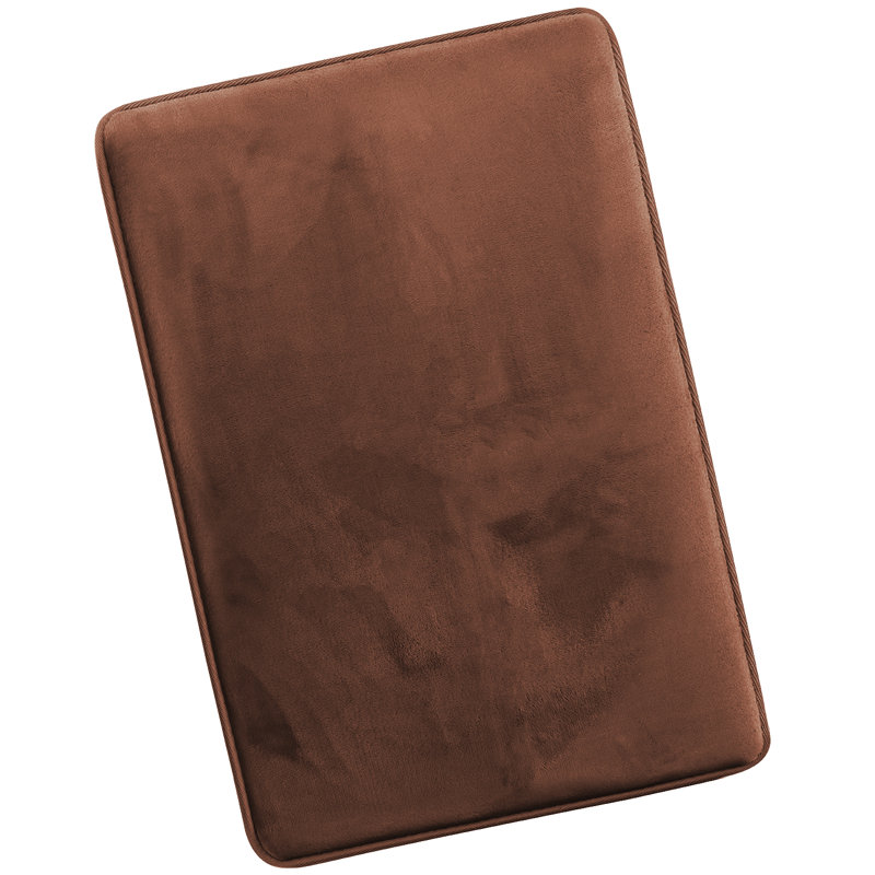 Tapis de bain en mousse viscoélastique ultra-doux avec envers antidérapant en PVC, Grand: L 32 po x l 20 po, Chocolat / Brun