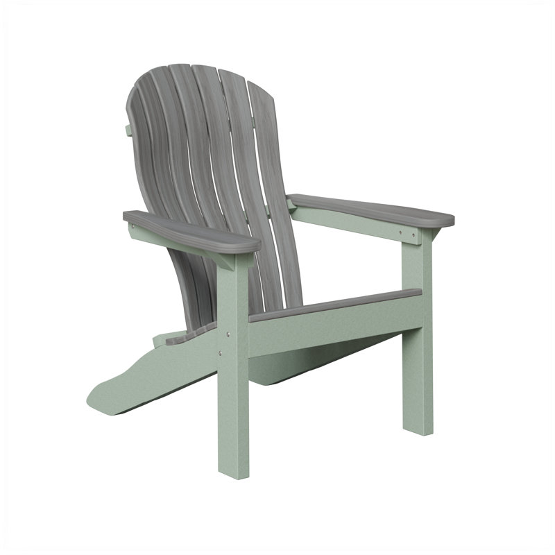 Berlin Gardens Contour Adirondack Chair, Driftwood Gray with Seafoam