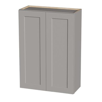Armoire murale en bois massif avec portes à fermeture douce, tablettes réglables et conception peu encombrante pour la cuisine, la salle de bain ou la buanderie.