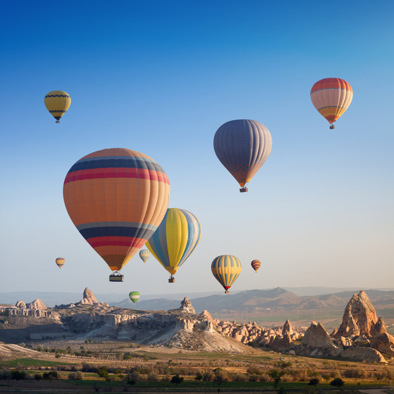 Hot Flying Balloon In Cappadocia by Ig0rZh - Wrapped Canvas Print, 91cm H x 91cm W