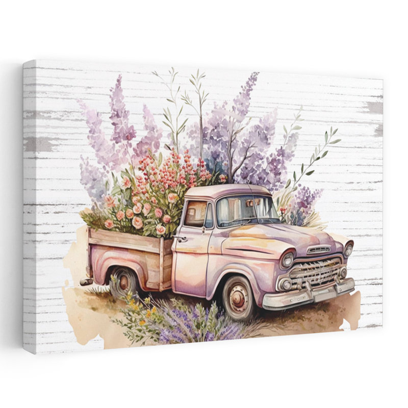 Camion à fleurs rétro I, H 16 po x l 24 po