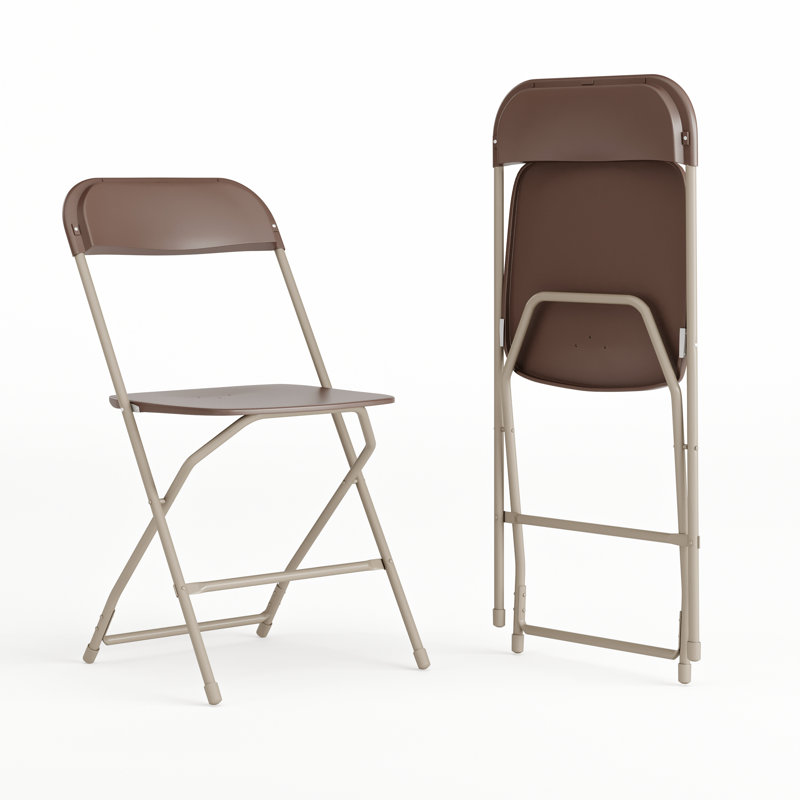 Chaise pliante en plastique Hercules Series - capacité de poids de 650 lb, Brun