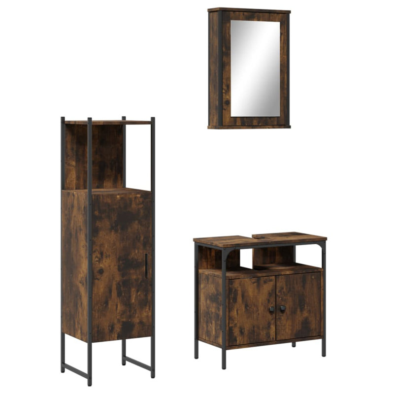 Addilyna Bathroom Furniture Suite, Smoked Oak