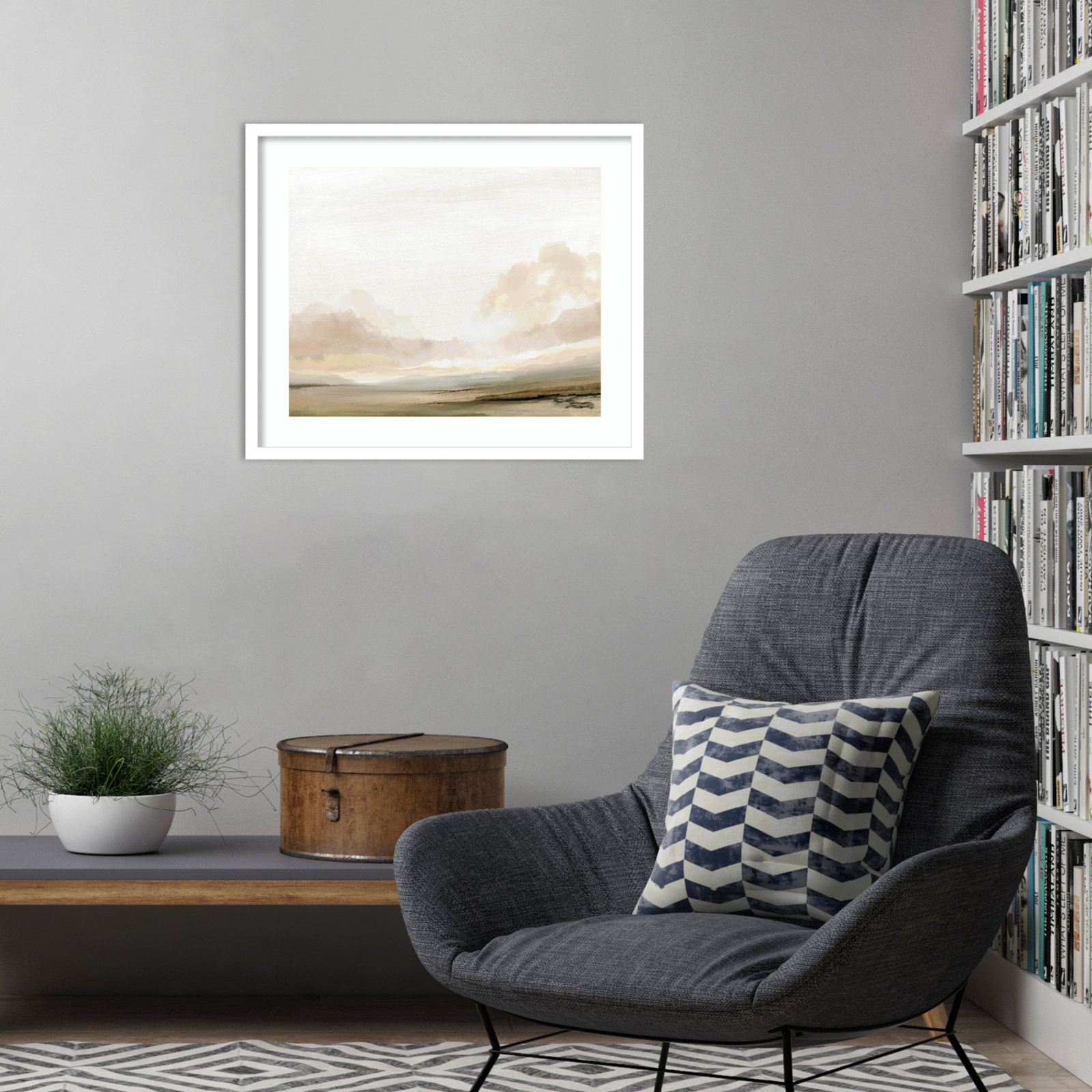 Southern Landscape Print by Dan Hobday, White, 21" H x 25" W x 1" D