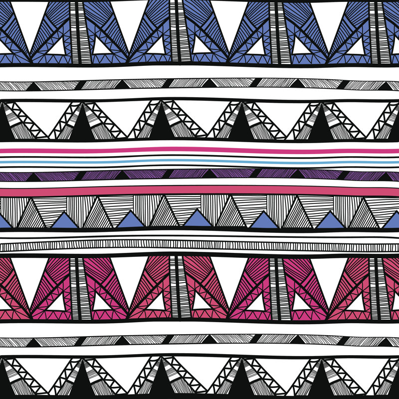 Motif tribal, H 12 po x l 12 po x P 1,25 po