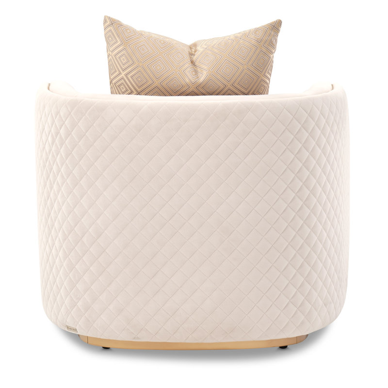 Ariana Barrel Chair, Beige Velvet