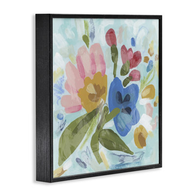 Stylish Pop Flowers Framed Giclee, design by June Erica Vess