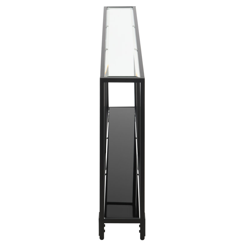 Console Charlie-Adam, 29" H x 72" W x 8" D, Clear, Noir