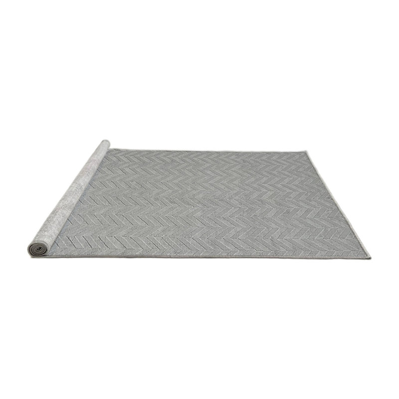 Bigner Performance Chevron Indoor Rug, Round 5'