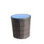 Table basse d'extérieur ronde avec plateau en verre trempé