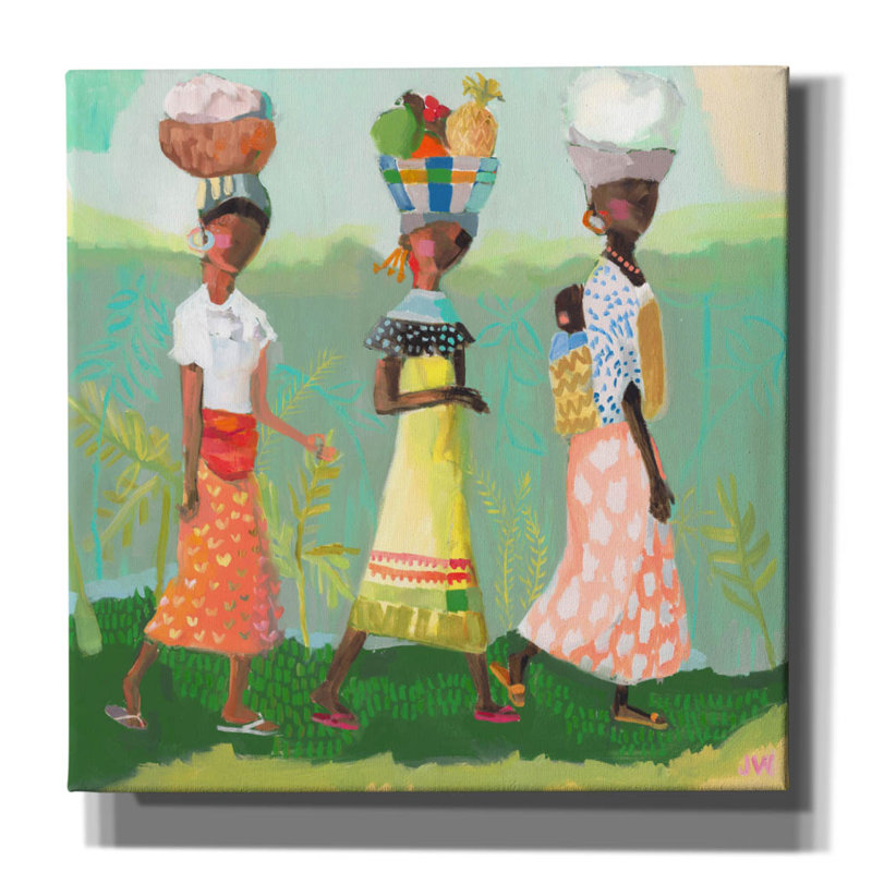 «Back from the Market» par Jenny Westenhofer, art mural sur toile, H 26 po x l 26 po x P 1,5 po