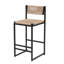 2 tabourets de bar élégants pour la maison, siège en corde de papier, cadre chic pour restaurant 2 pièces, tissage, base stable