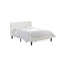 Base de lit plateforme Nolan - Tête et pied de lit rembourrés en tissu de velours blanc capitonné, pieds noirs, grand-810875241-825382042