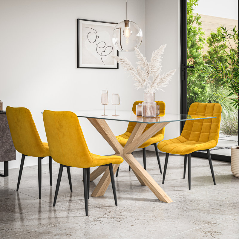 Ahni 4 - Person Dining Set, Mustard