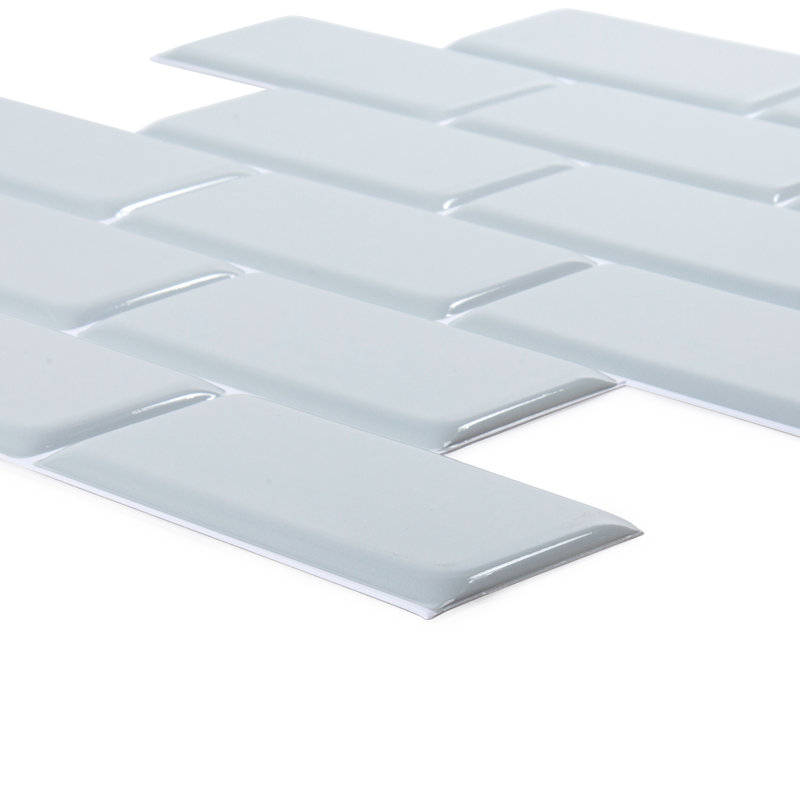 Carreau de mosaïque pelez et collez en PVC 12 po x 12 po, Bleu pâle
