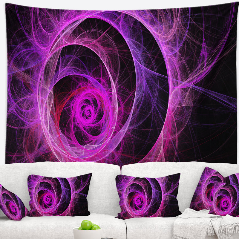Tapisserie florale fleur exotique rose, H 32 po x l 39 po