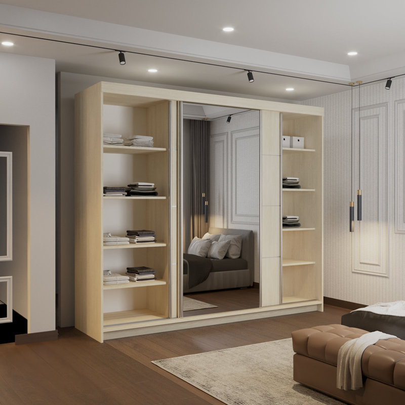 3 Door Manufactured Wood Wardrobe, Oak (Sonama)