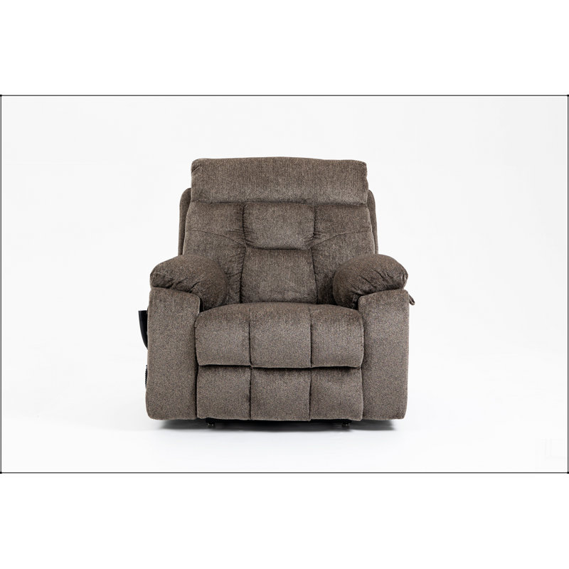 Old age electric lift chair, flat high density foam electric sofa, with heating and massage functions, can tilt to 180 degrees, 2 pocket cup holders, 2 remote controls, dual OKIN motors