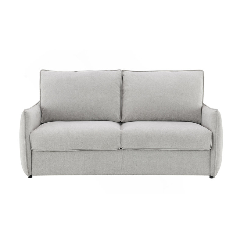 Canapé beige en chenille avec canapé-lit confortable, parfait pour les petits espaces et une utilisation multifonctionnelle