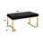 Black Fabric & Champagne Finish Bench