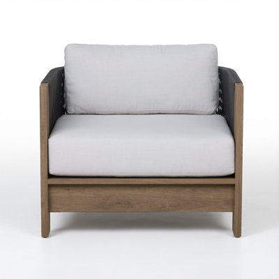 Chaise longue d'extérieur en hêtre Stratton avec coussins Sunbrella de Real Flame