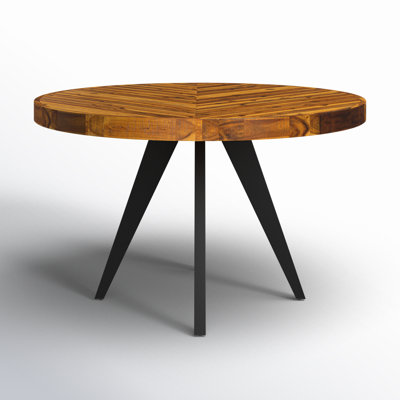 Carlo Acacia Round Solid Wood Base Dining Table