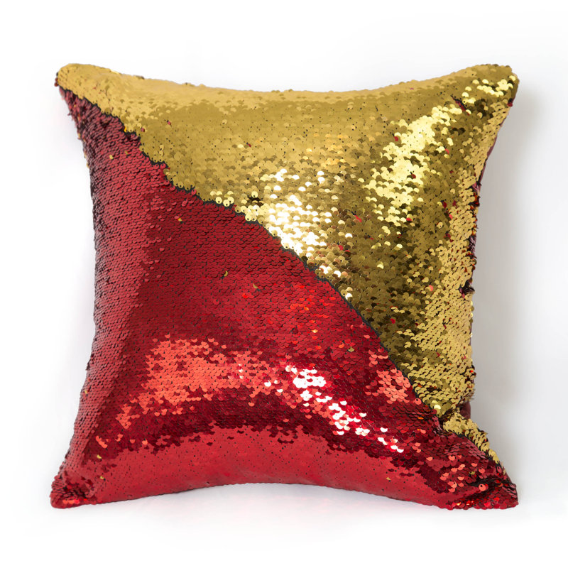 Housse de coussin réversible Bally, Doré / Bourgogne, Housse de coussin