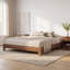 Cadre de lit plateforme en bois de format California King, profil bas, avec lattes en bois silencieuses-1864920526