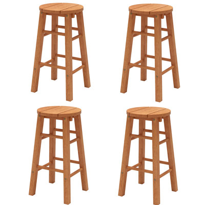 Ensemble de 4 tabourets de bar en bois 24 po avec repose-pieds rond pour jardin 24 po