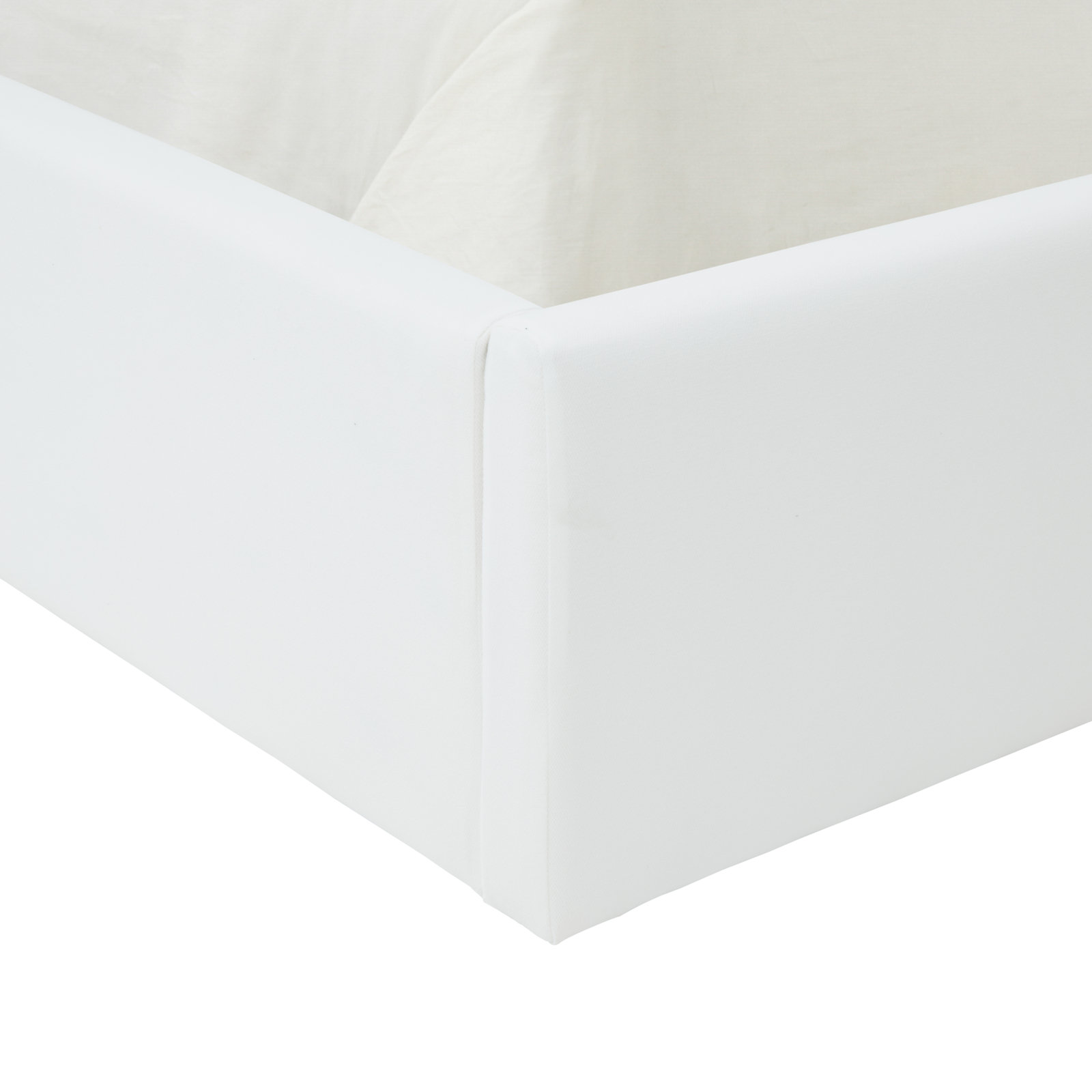 Ruma Upholstered Platform Bed, White, Queen