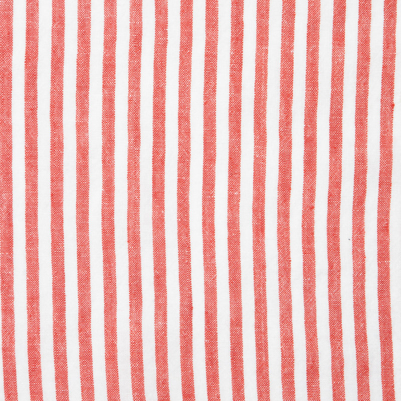 Linen Striped Square Napkin, Tomato