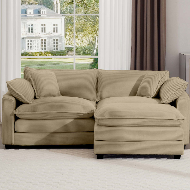Velours côtelé brun clair 2, charme en mousse à mémoire de forme et charme nostalgique, détente