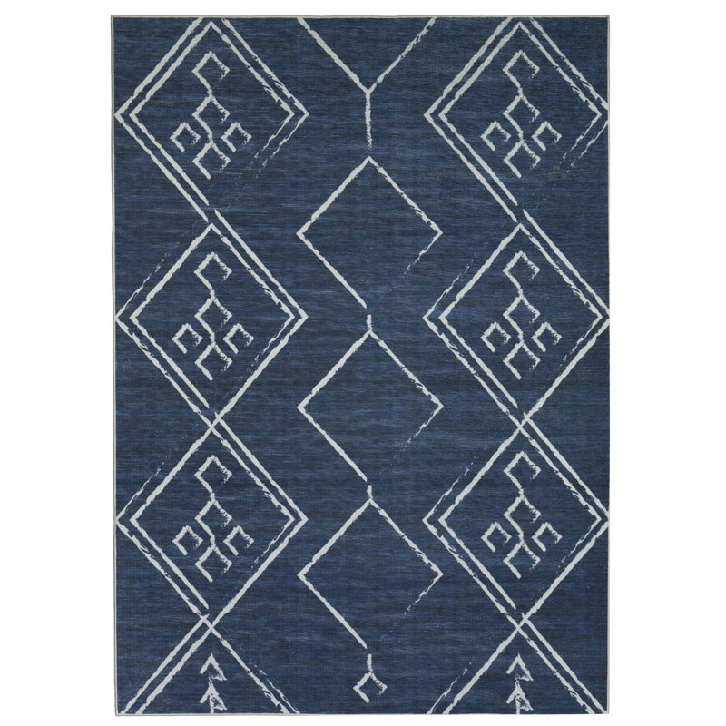 Gitlow Washable Geometric Indoor Rug, Rectangle 4' x 6'