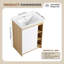Meuble-lavabo autoportant de 61 cm (24 po) avec lavabo en céramique et 4 tablettes