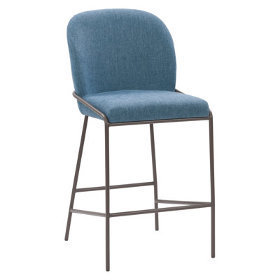 Deciderio Upholstered 26.25'' Counter Stool with Metal Legs