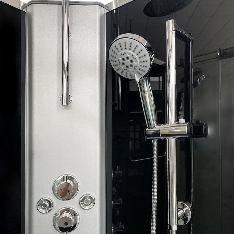 Vidalux Pure Square Hydro Shower, 230cm H x 90cm W x 90cm D, Black