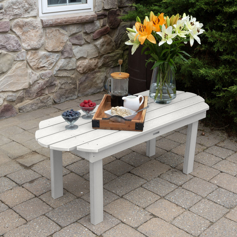 Chaise Adirondack en plastique avec table Anette, Blanc