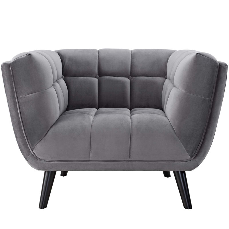Modway Carson Carrington Karhula Upholstered Armchair Set, Gray Performance Velvet