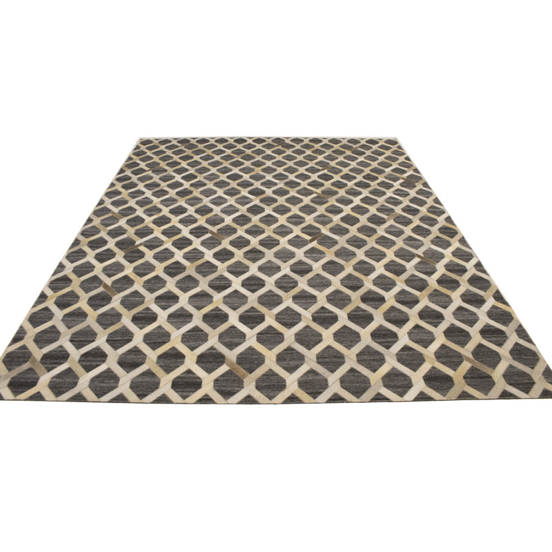 Performance Leather Geometric Indoor Rug