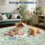 Tapis noir lavable - motif floral paon, antidérapant et résistant aux taches pour la chambre à coucher, la cuisine et la salle de bain-122117688