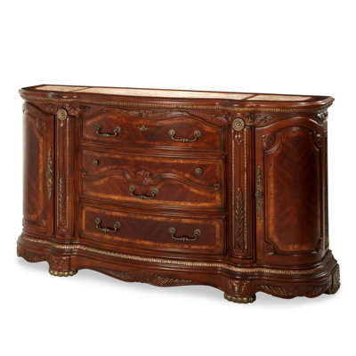 Cortina Honey Walnut 3 Drawer Combo Dresser