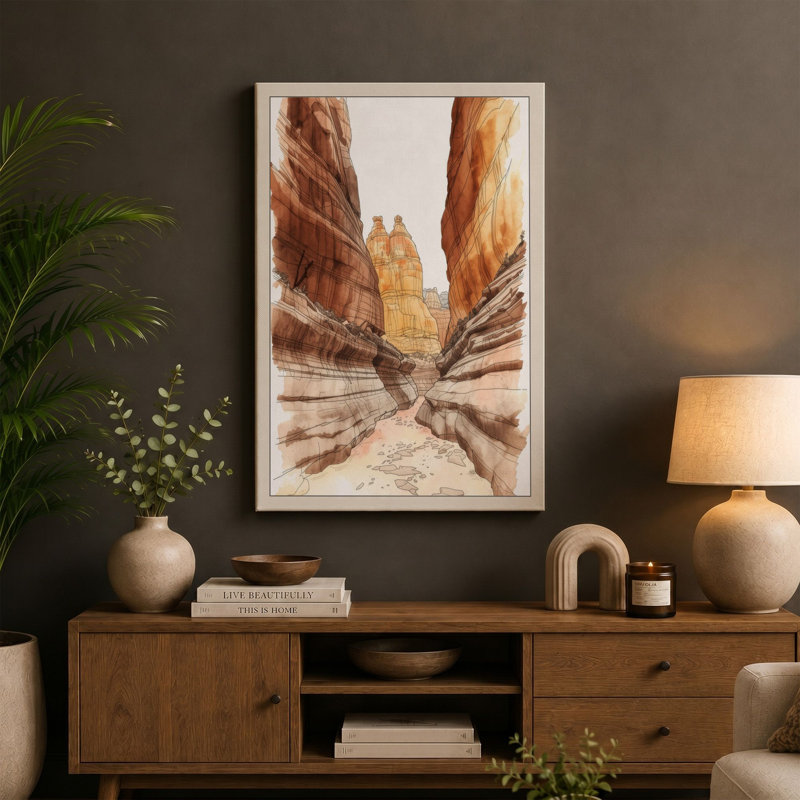 Urban Canyon Modern - Wrapped Canvas, 24x16 - 61.0 x 40.6 cm, Taupe Border