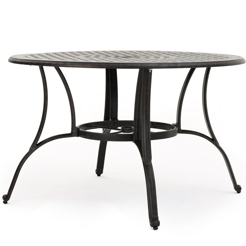 Table d'extérieur en fonte d'aluminium bronze antique avec magnifique salle à manger
