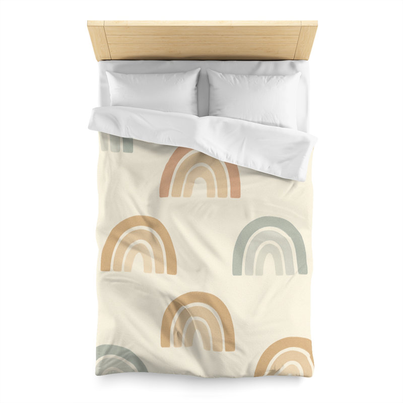 Microfiber Duvet Cover Boho Style, Design 85, Cream, Twin Duvet Cover