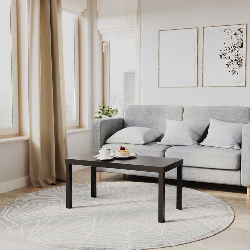 Rosmely Solid Wood Four Leg Coffee Table, Black