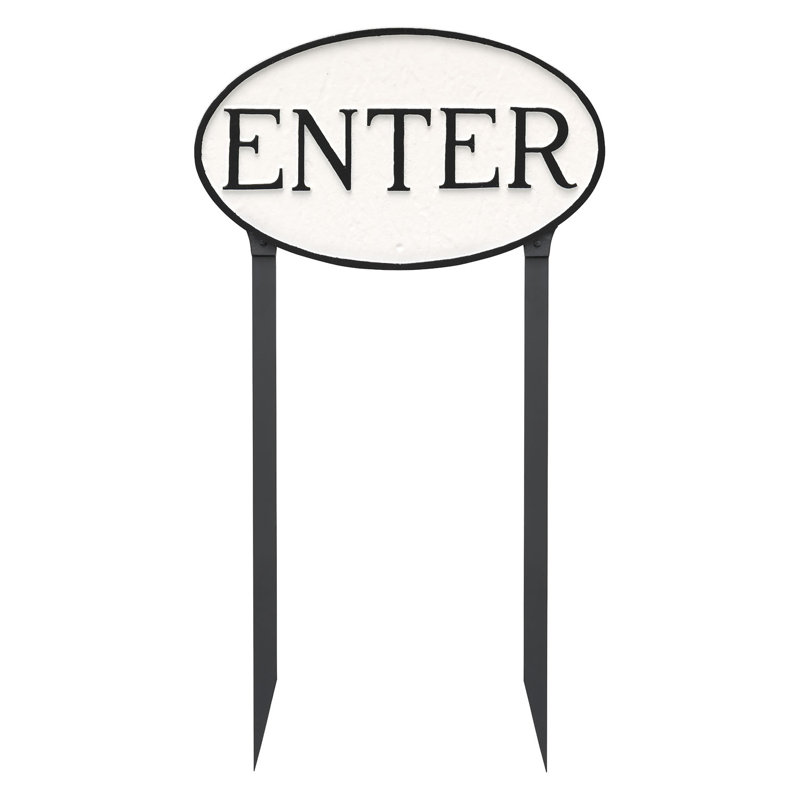 Enter Statement Garden Sign, White/Black