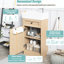 Meuble-lavabo de 18,5 po de style rustique avec lavabo en résine réversible, fabrication d'armoire, tablette intérieure réglable pour un rangement personnalisé, poignées élégantes en alliage de zinc, surface en grain de bois, conception à fermeture en douceur